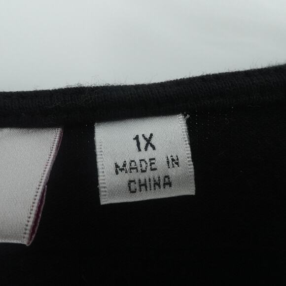 Quaker Factory Top Womens 1X Black Embellished 4th of July Americana Grandmacore - Picture 4 of 12